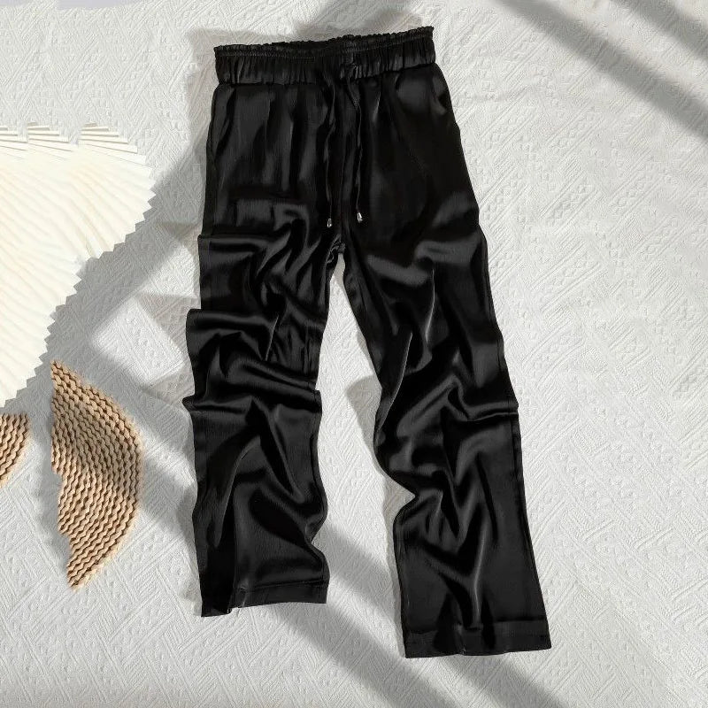 Casual Luxe Satin Draw String Pants