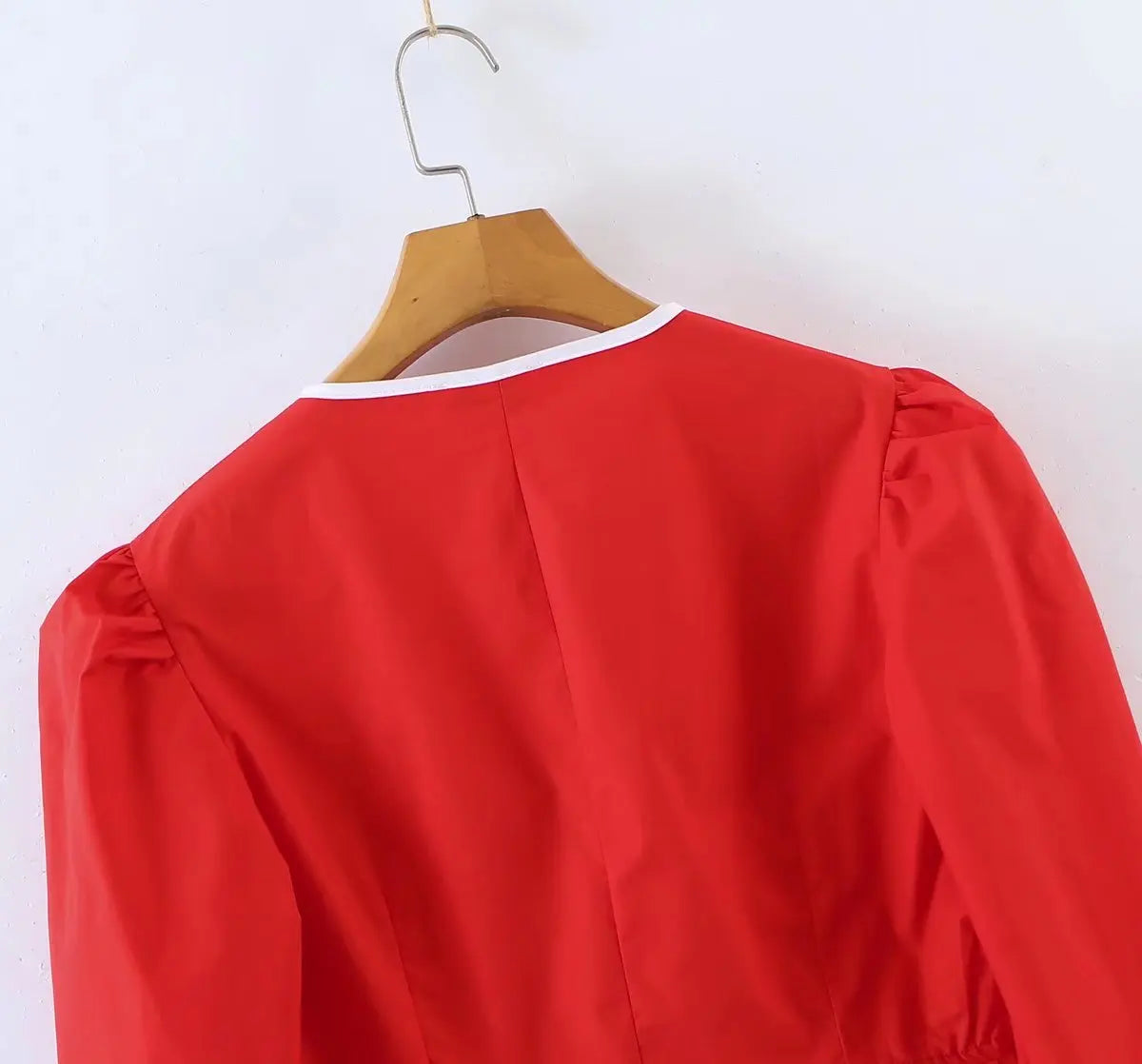 Melanie Puff Sleeve Ruffle Blouse