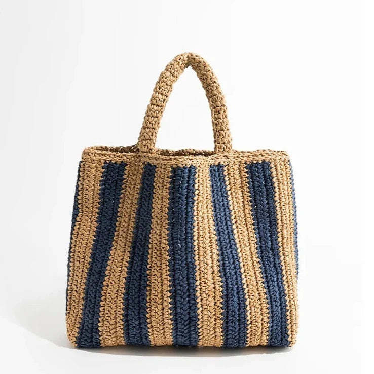 Paris Straw Knit Shopper Totes