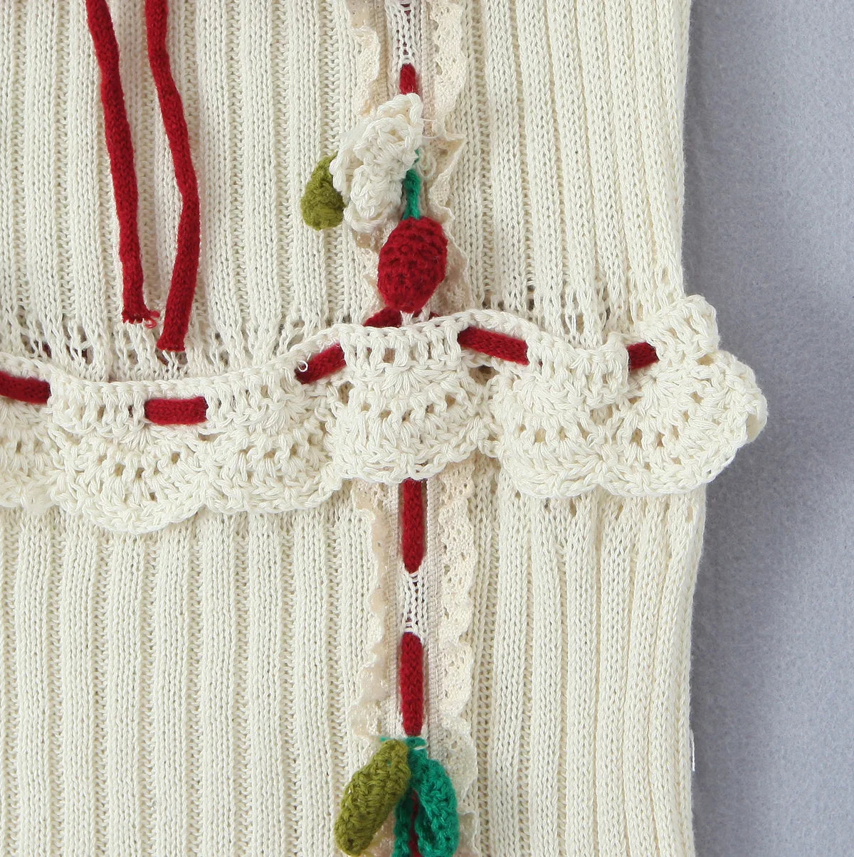 Kailin Cherry Applique Knit Dress