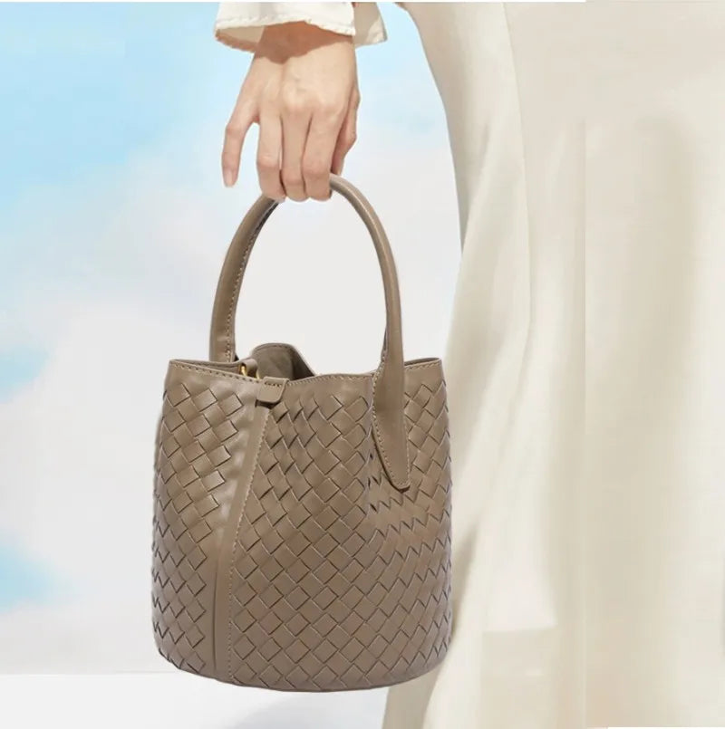Sabine Woven Texture Bucket Totes