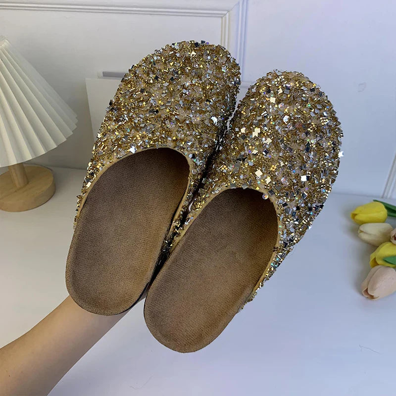 Corey Gold Sequin Cork Slipper
