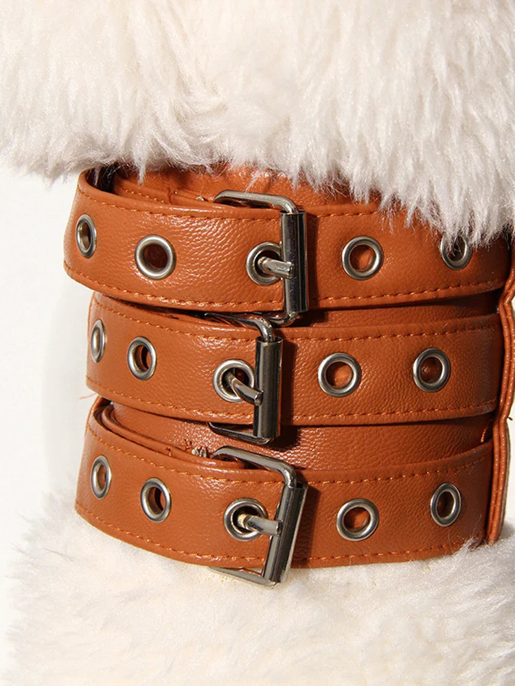 Tashi Lambswool Shearling Hooded Cropped Jacket