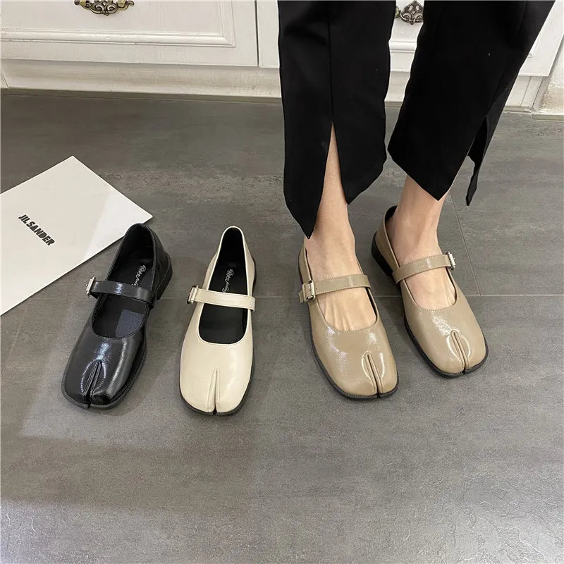 Sabitha Slipt Toe Mary Jane Ballet Flats