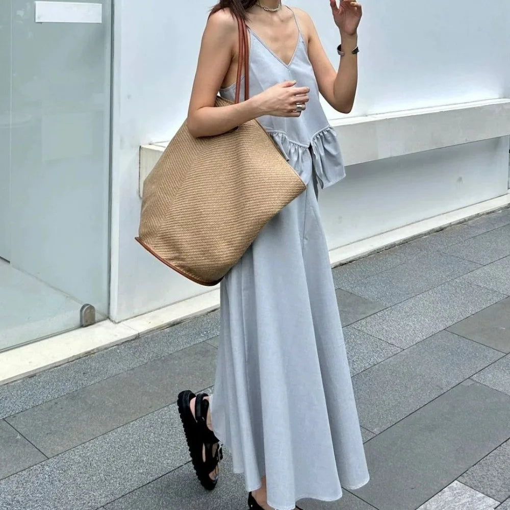 Elkin Large Minimalist Casual Straw Tote