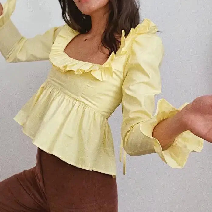 Lani Babydoll Ruffle Blouse - 5 Colors