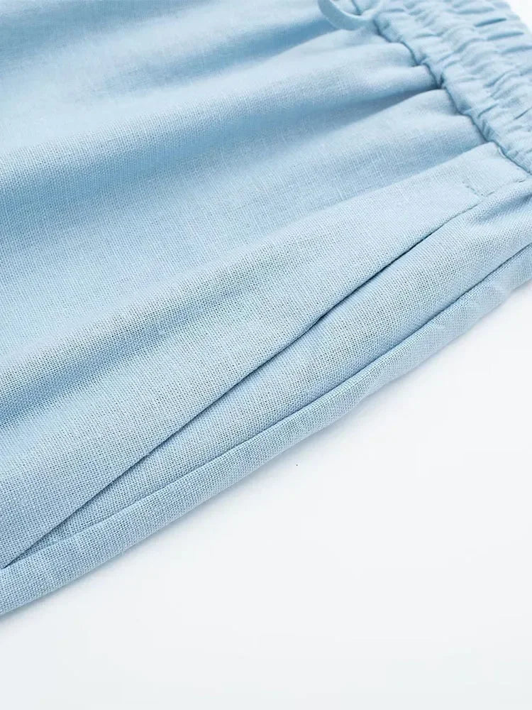 Wilma Casual Linen Look Draw String Pants