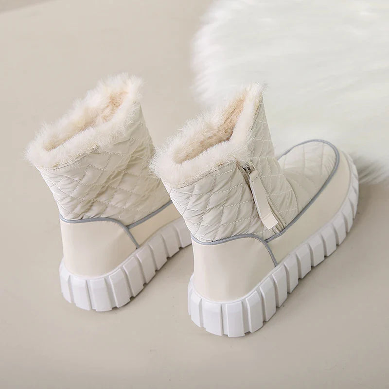 Geneva Quilted Plush Lined Platform Winter Boots