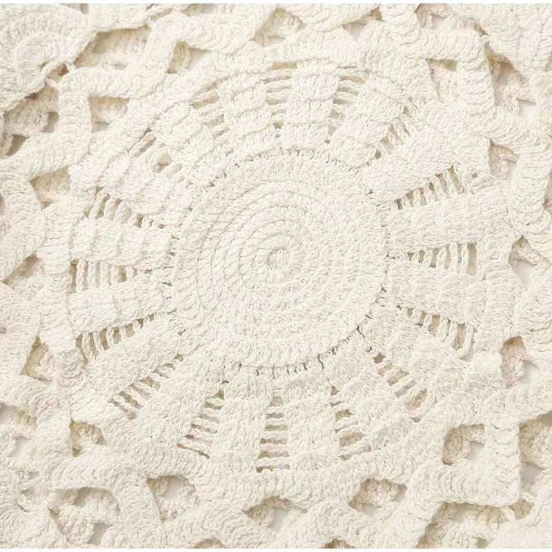 Zelda Crochet Patchwork Ruffle Blouse