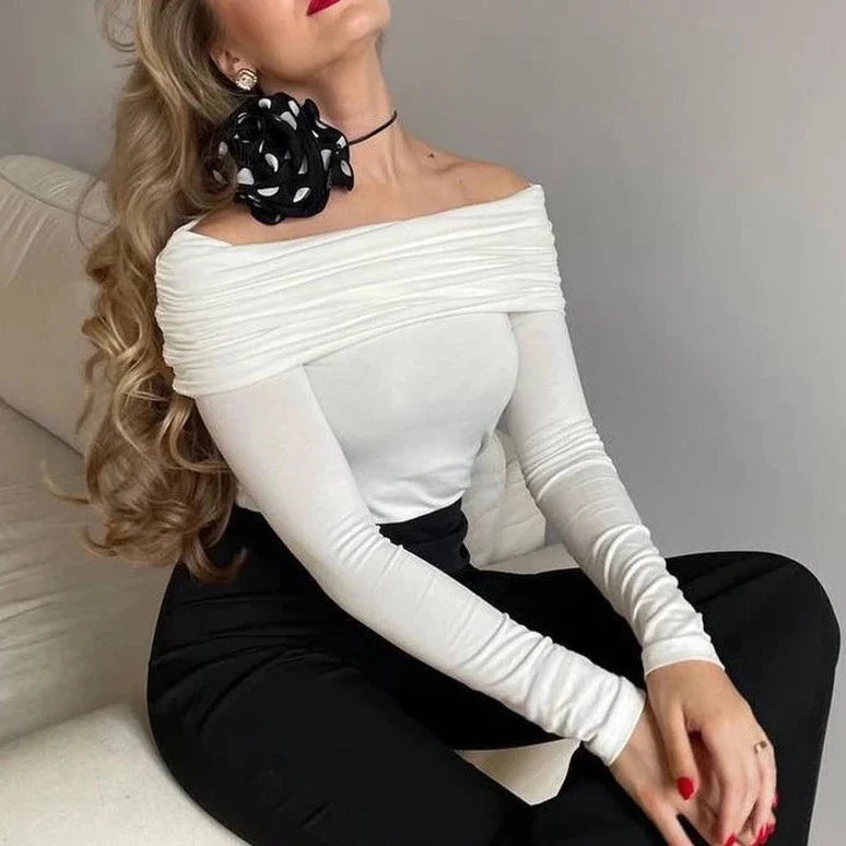 Sidonie Fold Over Off the Shoulder Top