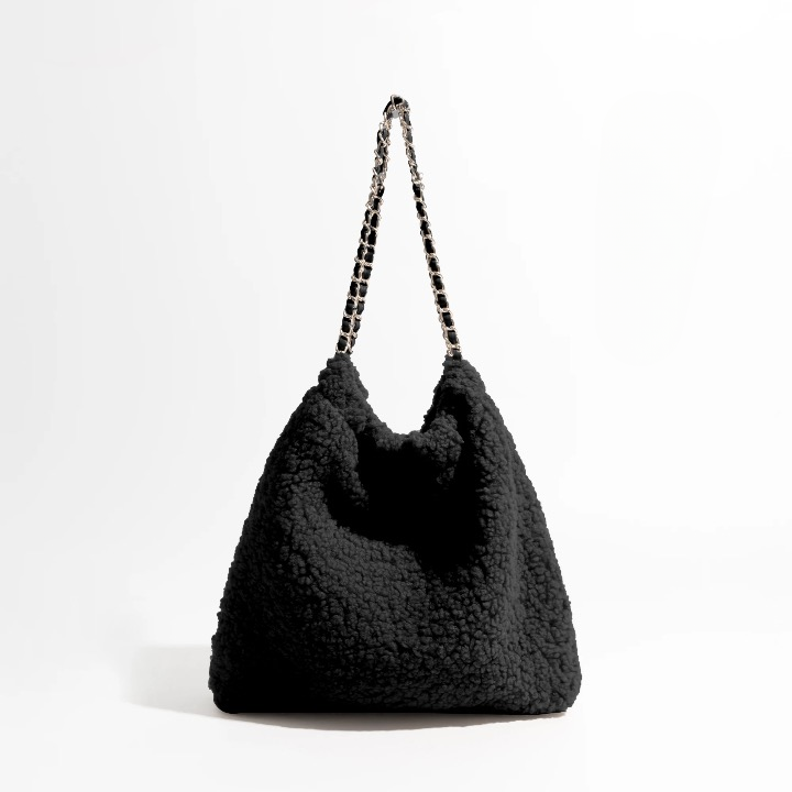 Mamonde Faux Lambs Fur Hobo Shoulder Bag