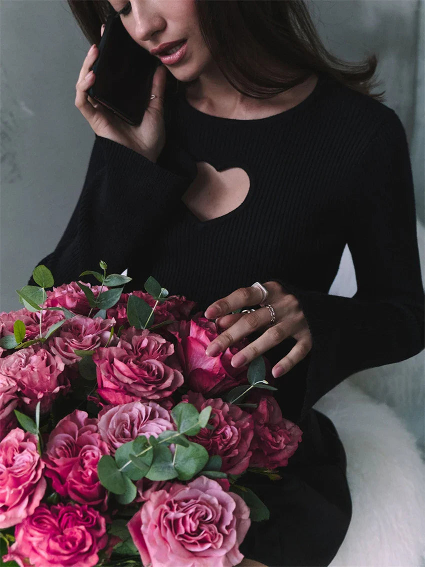 Meadow Heart Cut Out Ribbed Top