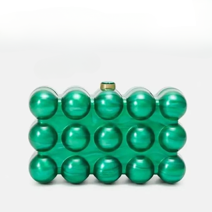 Seona Acrylic Pearly Bubble Evening Clutch Bag