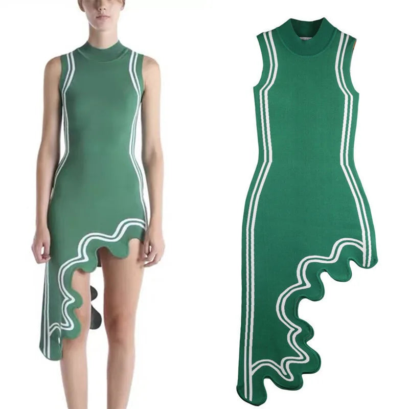 Mairi Irregular Cut Sleeveless Dress