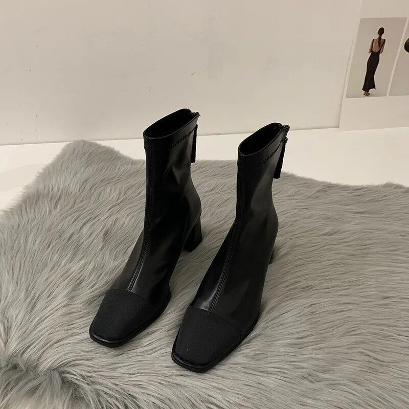Anja Cap Toe Ankle Sock Boots