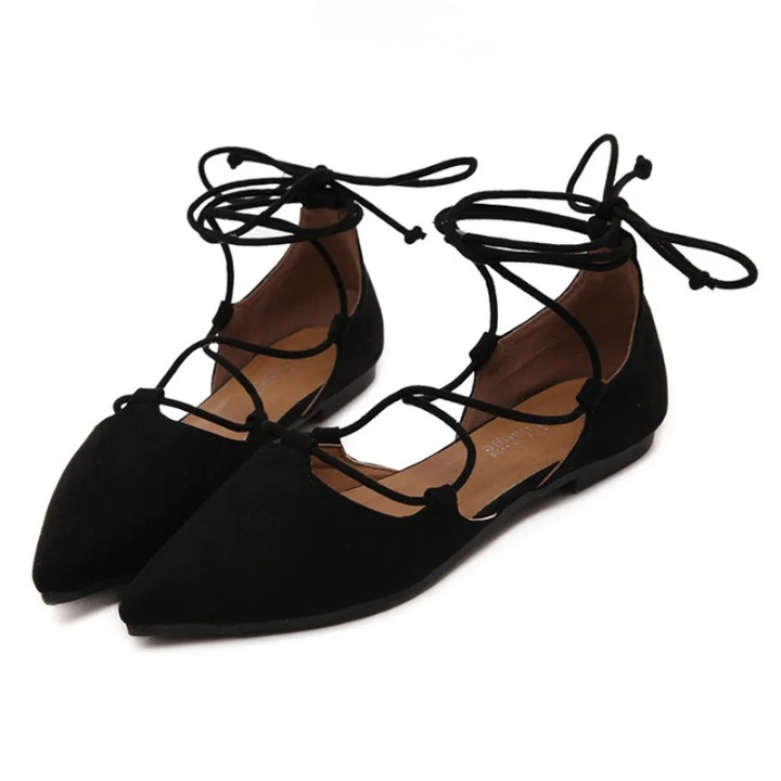 Paulie Faux Suede Lace Up Flats