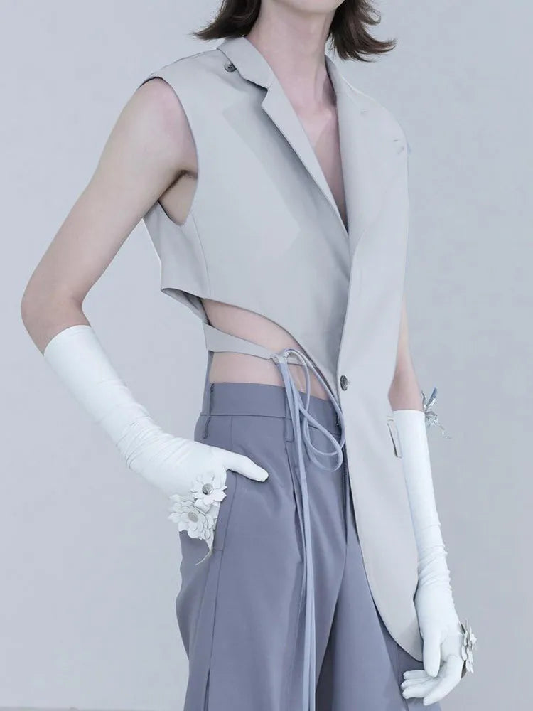 Heidi Cut Out Lace-Up Sleeveless Jacket