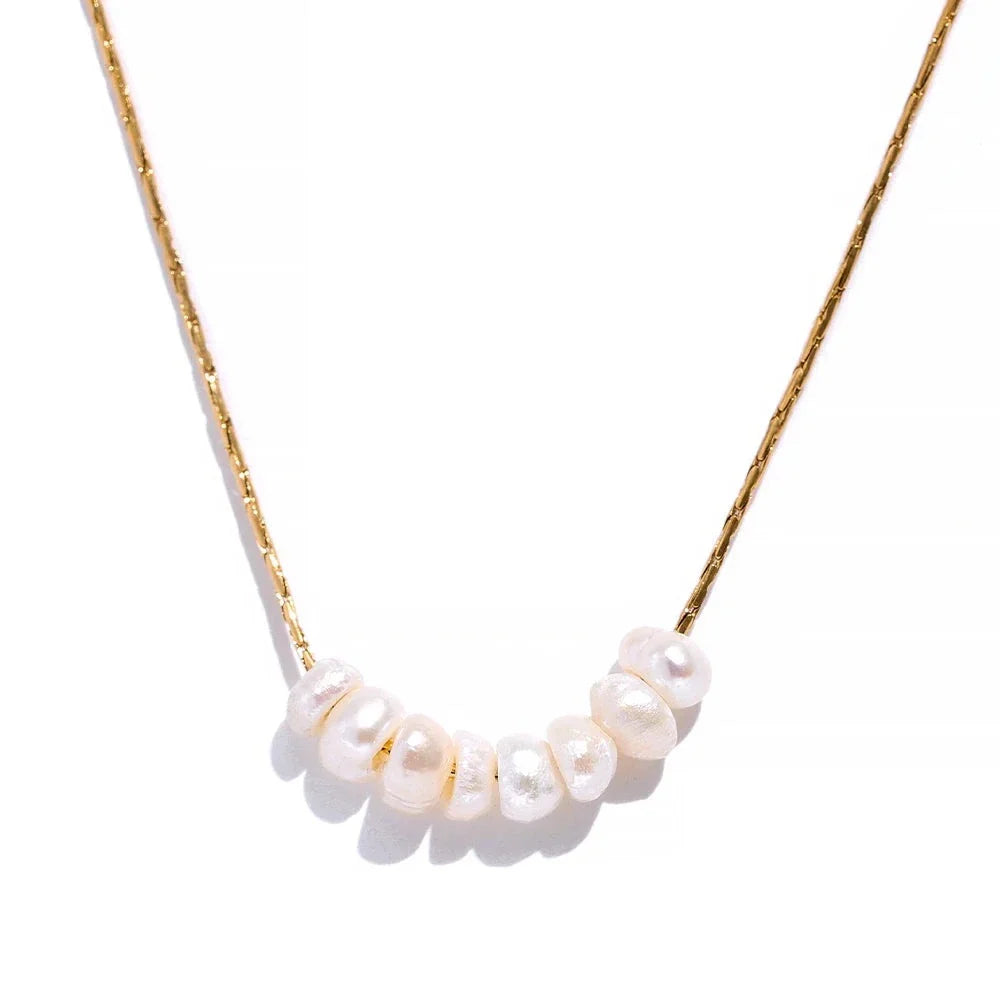 Natural Pearl String Beads Necklace