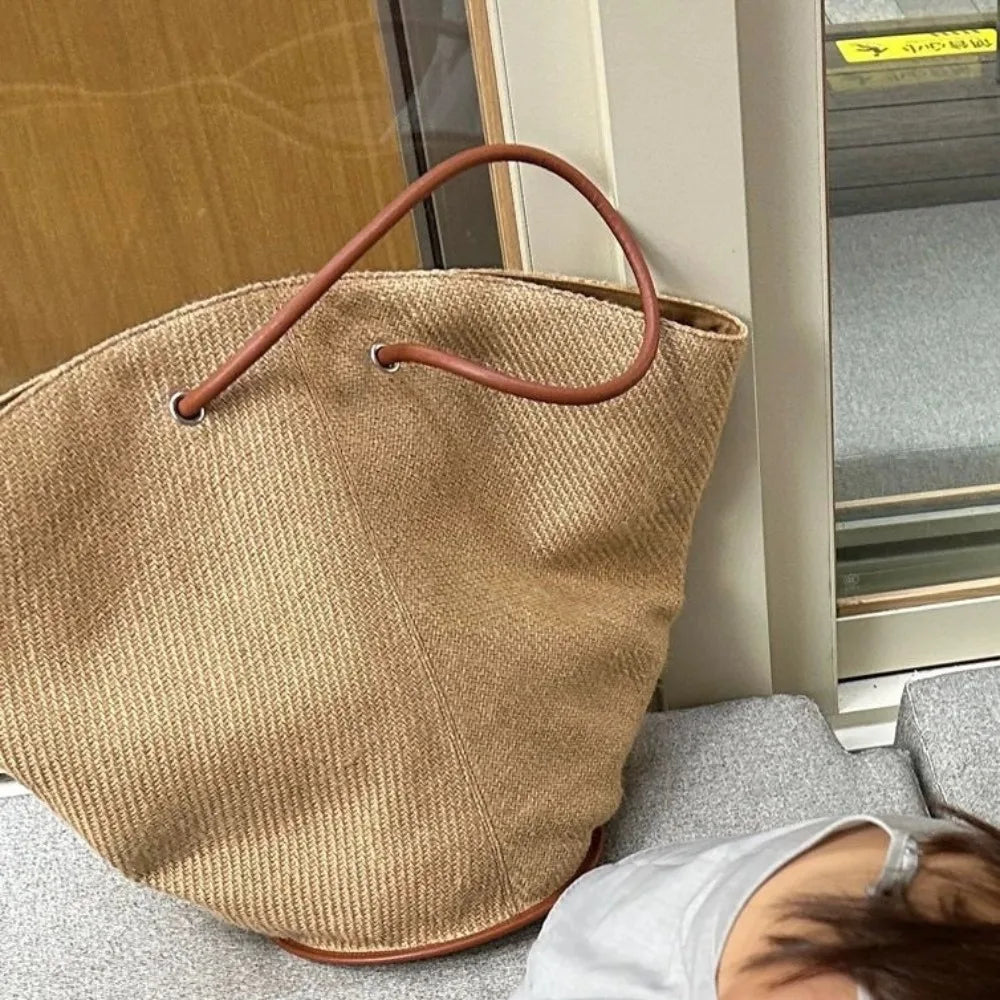 Elkin Large Minimalist Casual Straw Tote
