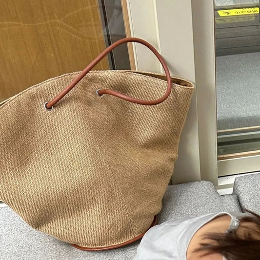 Elkin Large Minimalist Casual Straw Tote