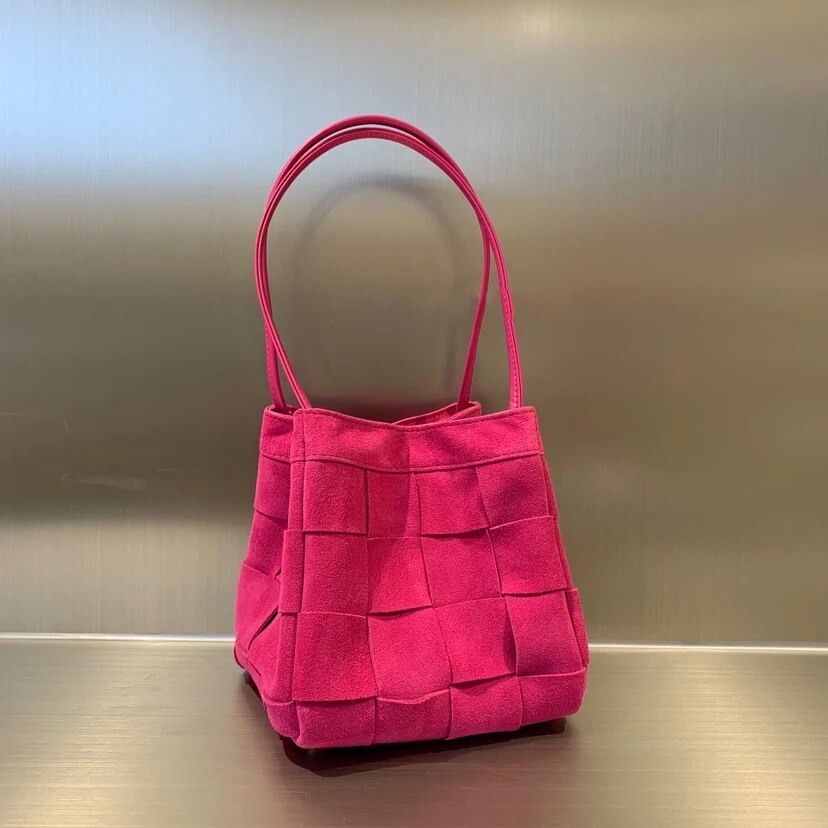 Aili Suede Lattice Bucket Bags