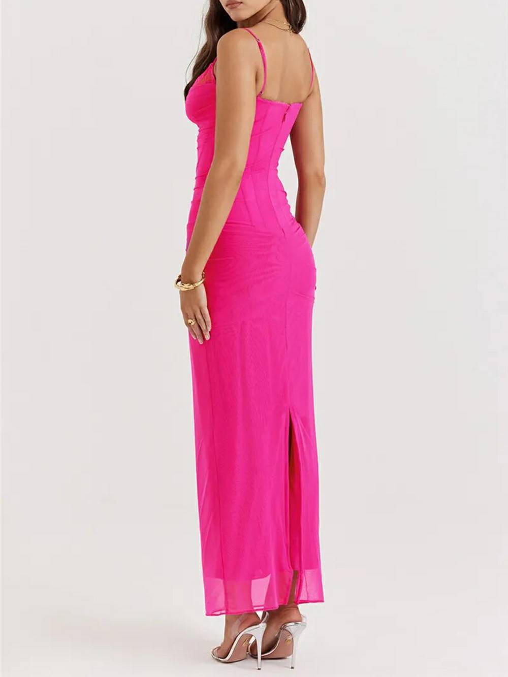 Fuchsia Corset Maxi Dress