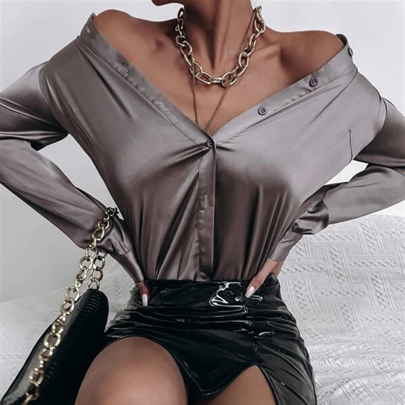 Elegant Office Satin Blouse