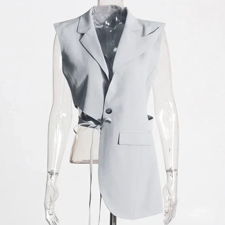 Heidi Cut Out Lace-Up Sleeveless Jacket