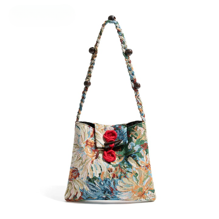 Sophia Sunflower Painting Canvas Hobo Bag