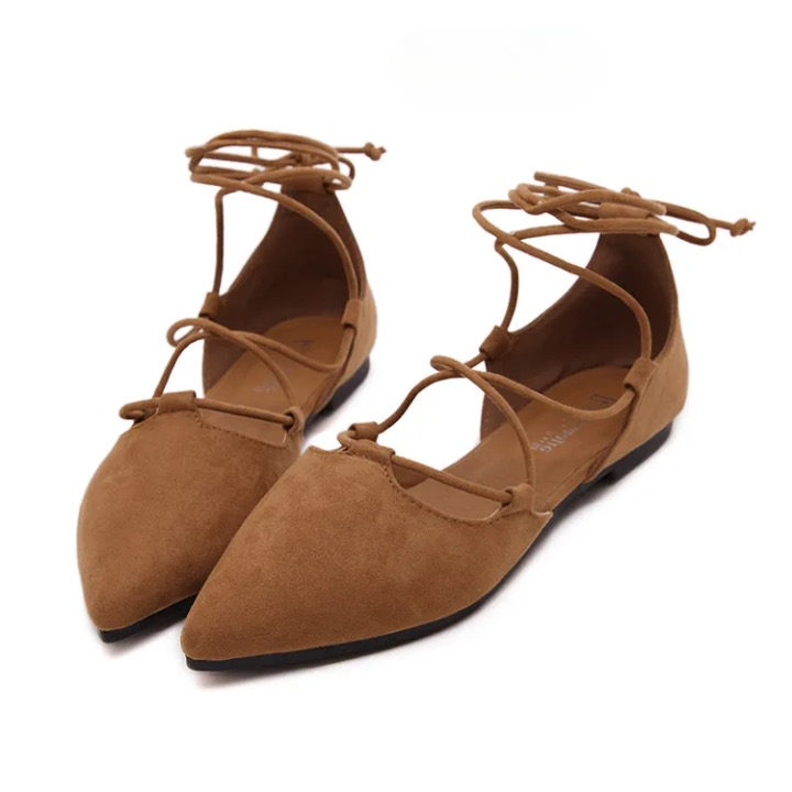 Paulie Faux Suede Lace Up Flats
