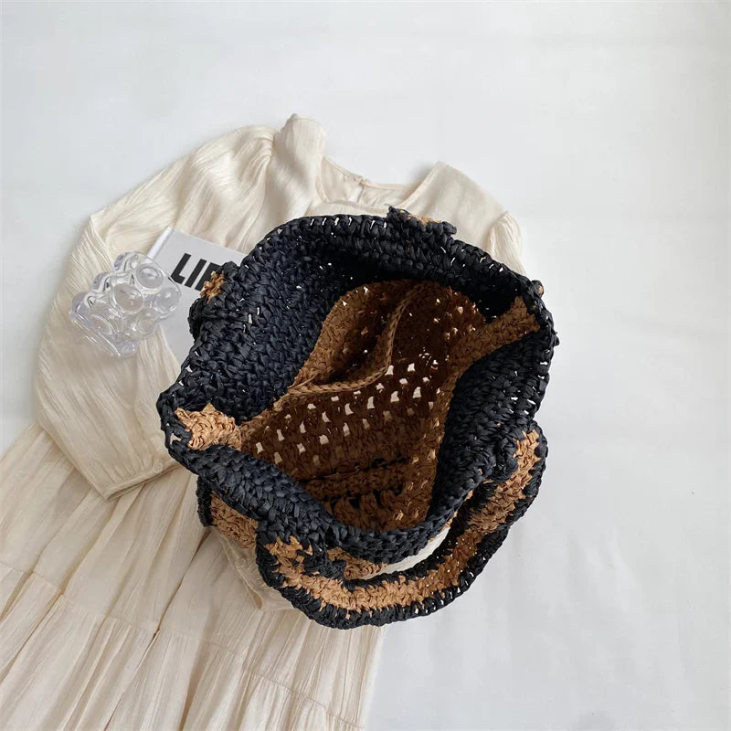 Milli Two Tone Straw Totes