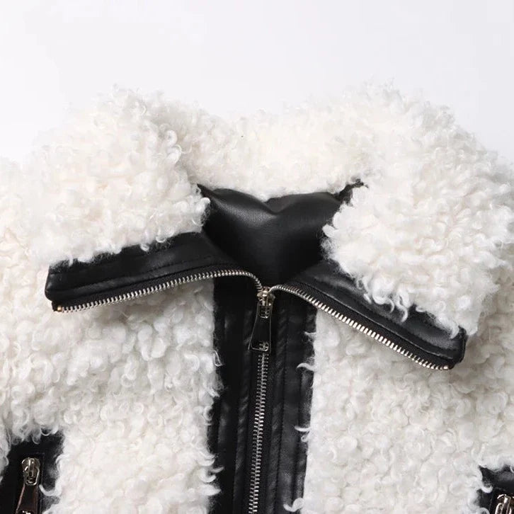 Estella Faux Fur Patchwork Bomber Jacket