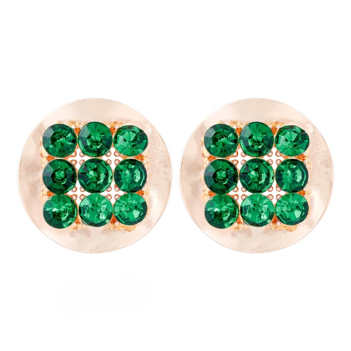 Njeri Rhinestone Disk Stud Earrings