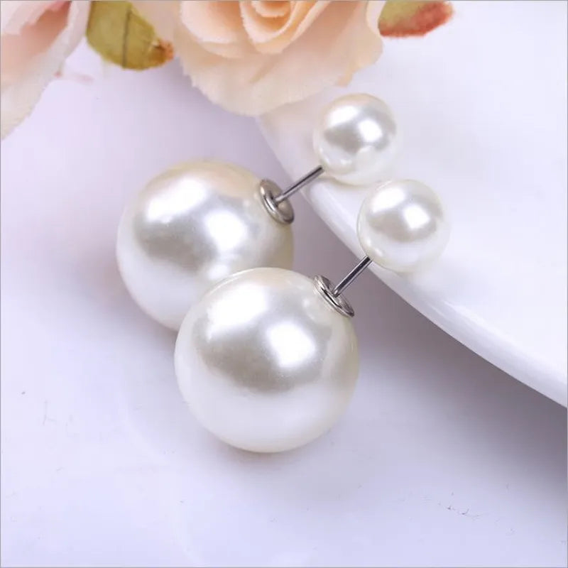 Two Way Pearl Stud Earrings