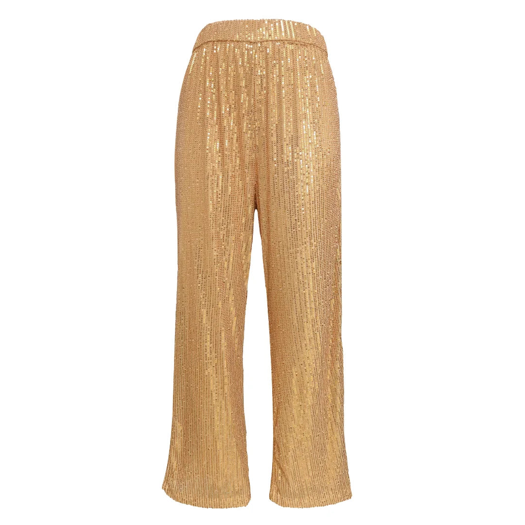 Shona Metallic Sequin Wide Leg Pants