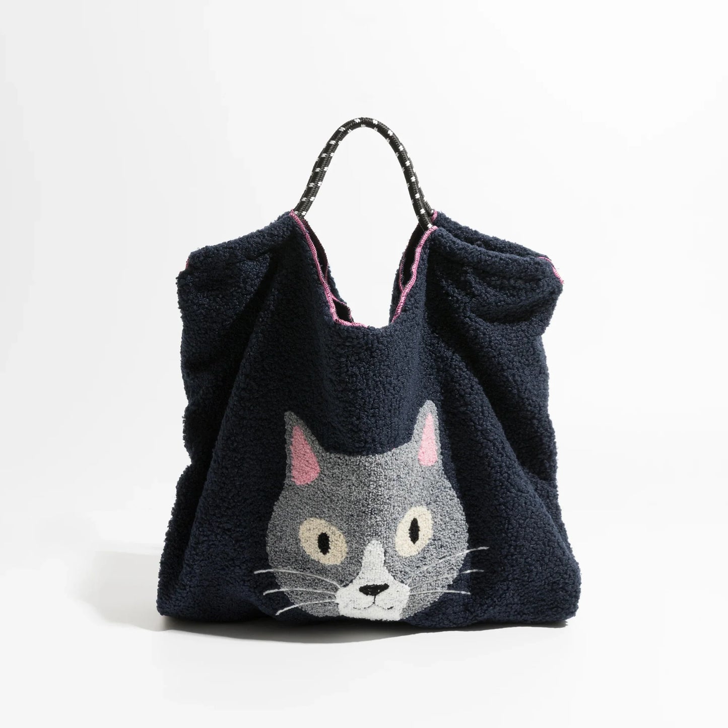 Cat Cartoon Fleece Fur Totes