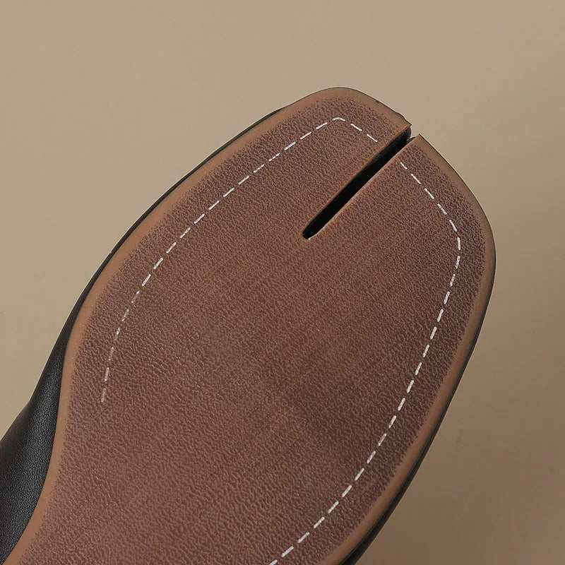 Eara Split Toe Rope Tie Moccasin Flats