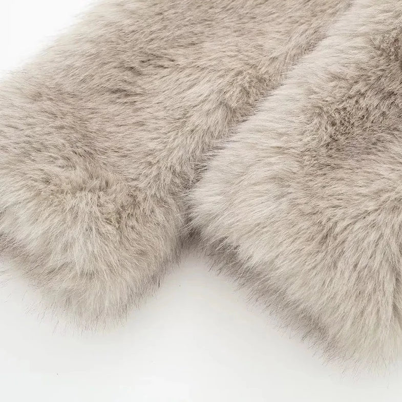 Laurel Shaggy Big Lapel Faux Fur Jacket