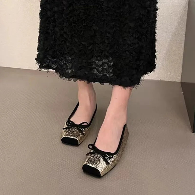 Rafaella Crinkle Metal Effect Ballet Flats