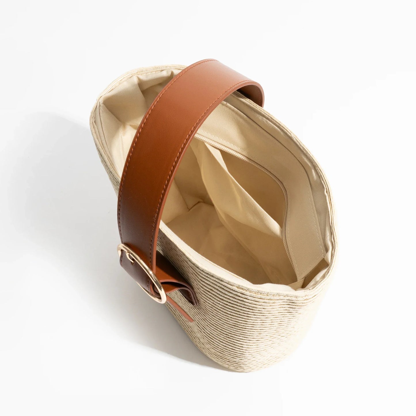 Terra Single Handle Bucket Straw Mini Tote