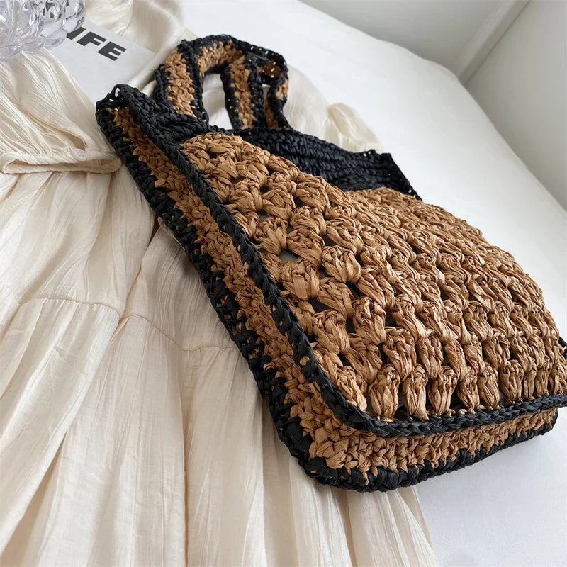 Milli Two Tone Straw Totes