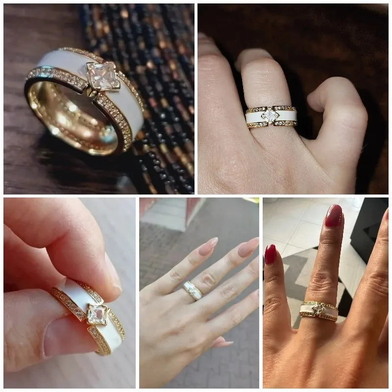 Tiara Romantic CZ White Band Ring