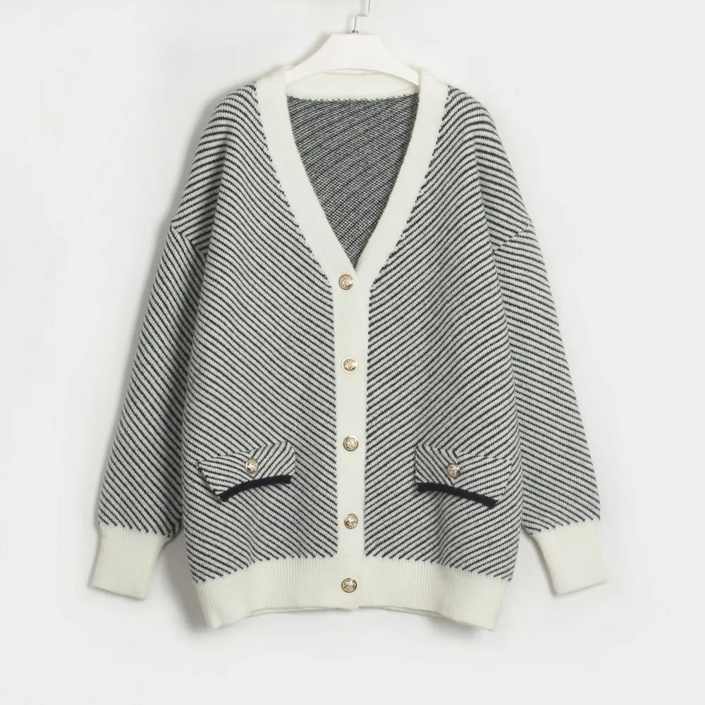 Daviana Herringbone Cardigan