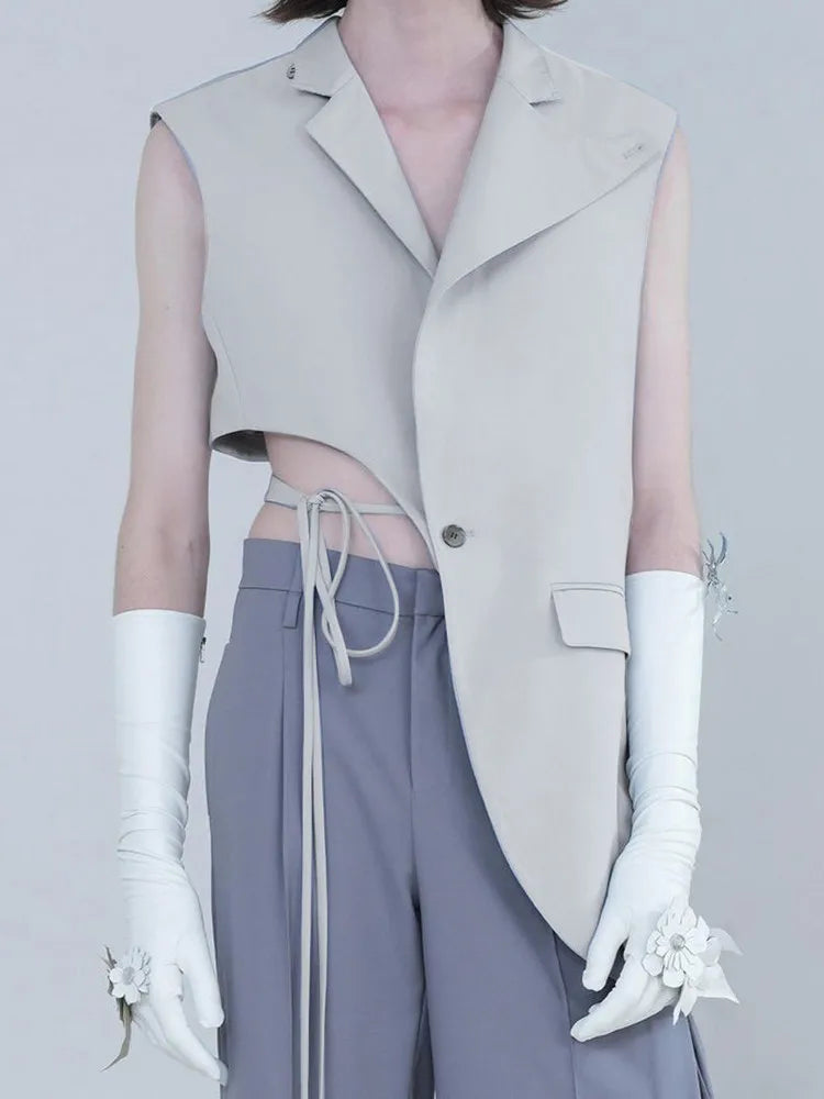 Heidi Cut Out Lace-Up Sleeveless Jacket