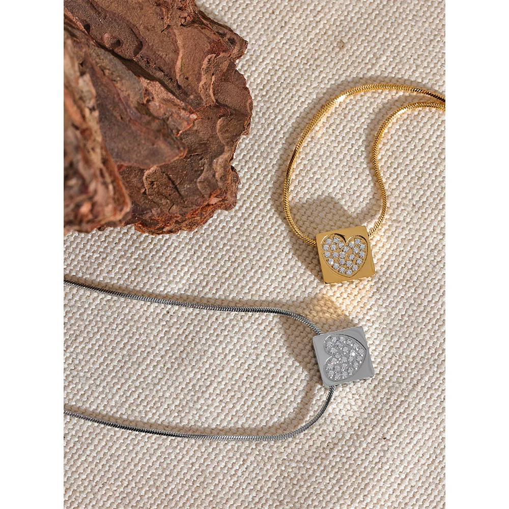 Cubic Zirconia Heart Pendant Necklace