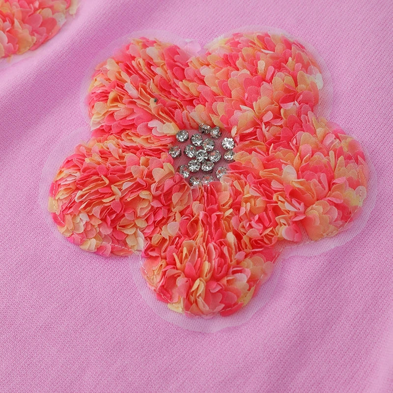 Terri Flower Sequin Embellished Knit Top