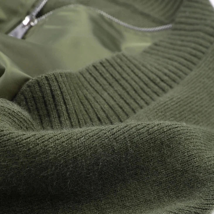 Riva Knit Patchwork Bomber Jacket