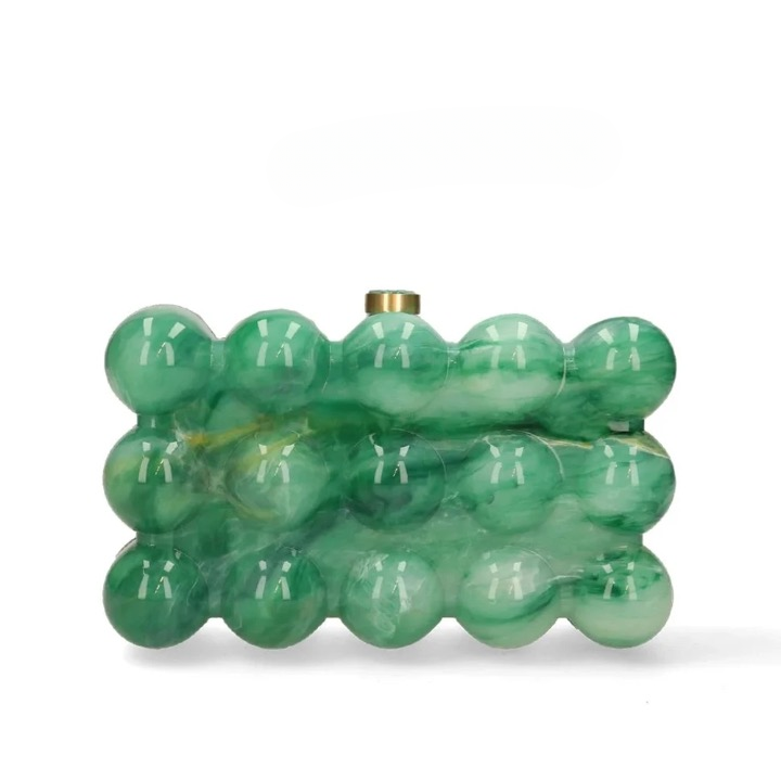 Seona Acrylic Pearly Bubble Evening Clutch Bag