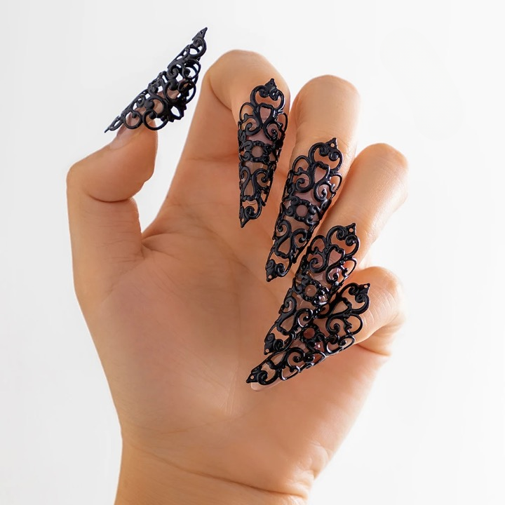 Persian Motif Finger Nail Rings