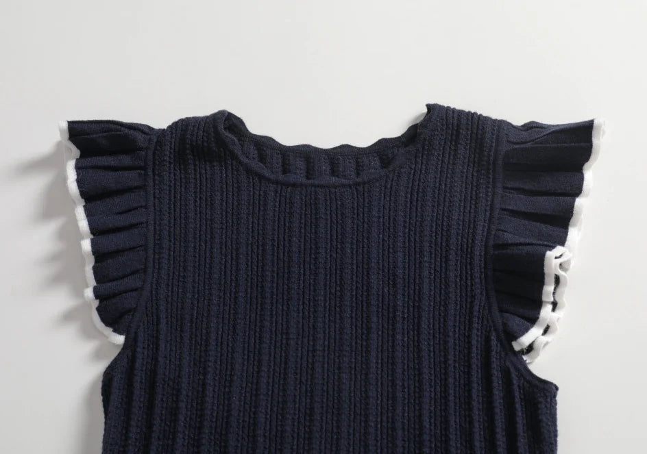 Clea Butterfly Ruffle Sleeve Knit Top